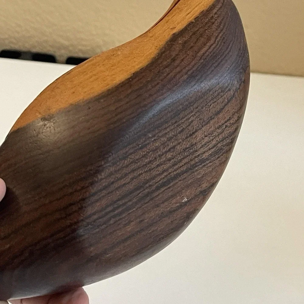 Vtg Mcm Hand Carved Wood Duck Trinket Box Hinged Sculpture Folk Art 1960's